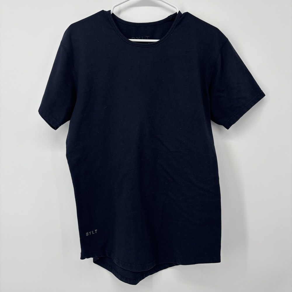BYLT Basics‎ Drop Cut T Shirt Men's Size Small Navy Blue Short Sleeve